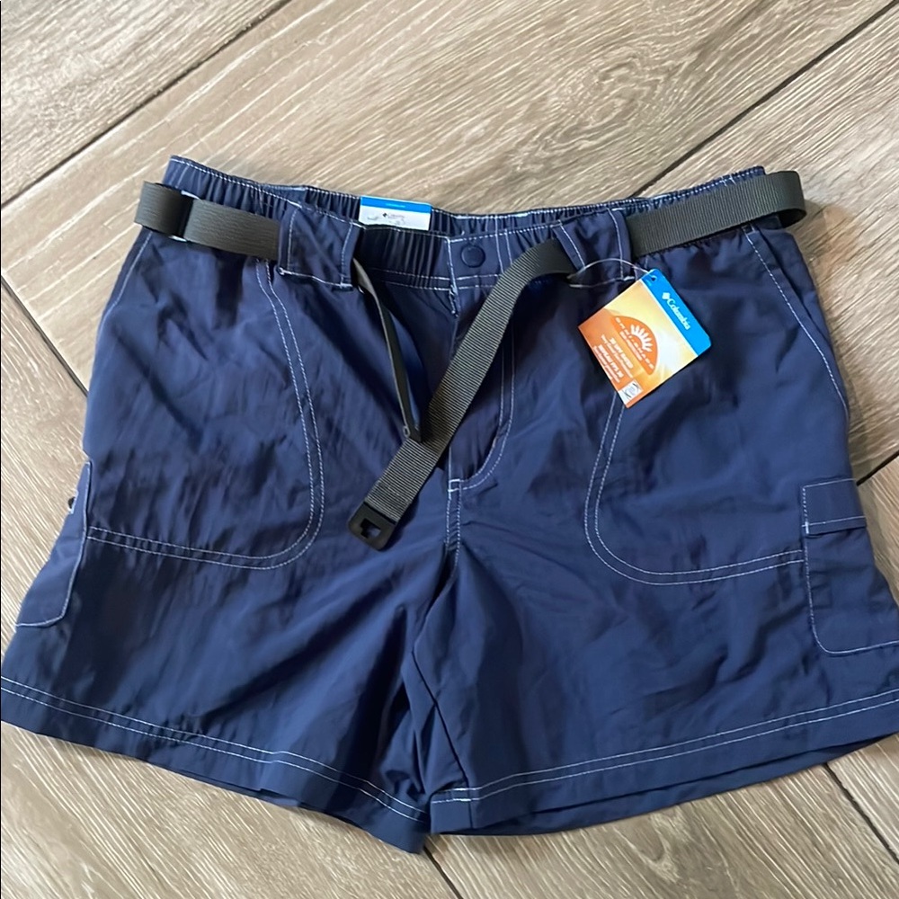 Columbia Blue Omni Shade Cargo Shorts Lightweight Outdoor (A)